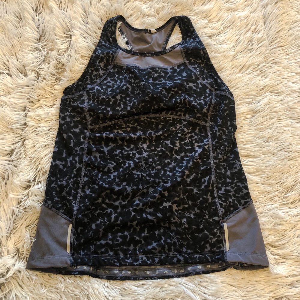 Athleta Stardust Spinnerette Workout Tank Top w/ Bra Zipper Pocket